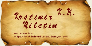 Krstimir Miletin vizit kartica